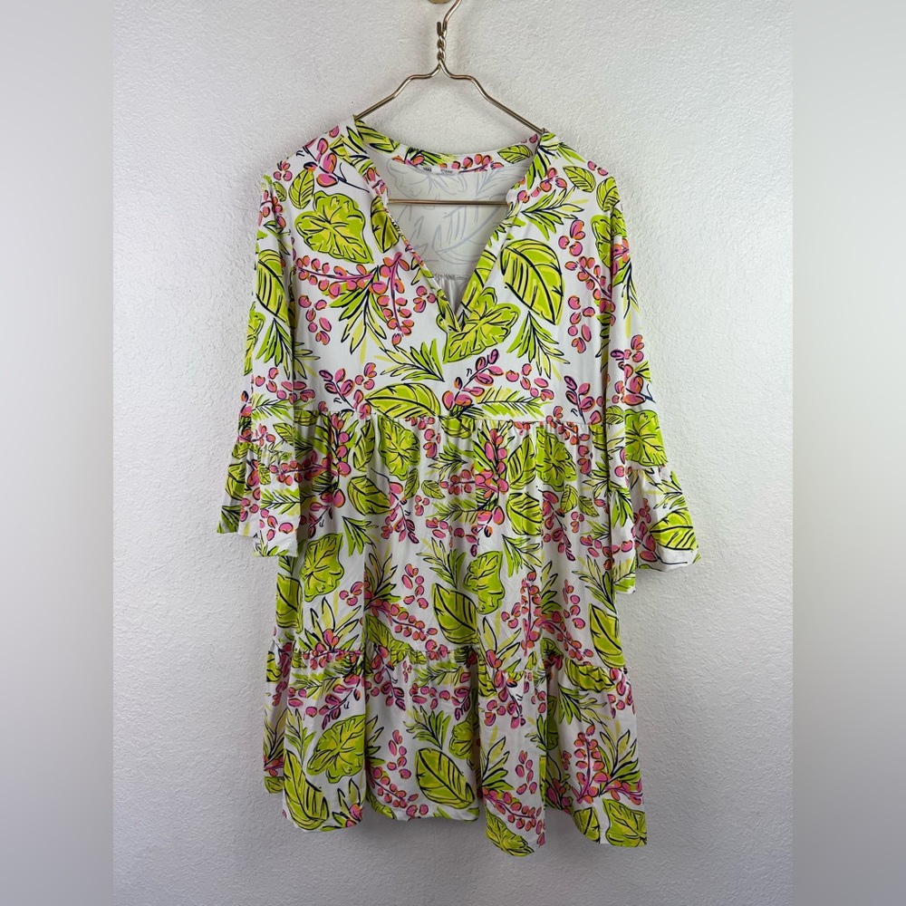 Perfect like new MARY SQUARE laguna dress in vine time lime large - Picture 2 of 15